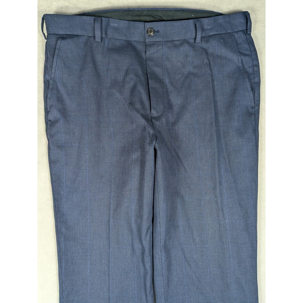 Brooks Brothers Clark Advantage Chino Pants 36 Navy Micro Houndstooth Check - Picture 3 of 9